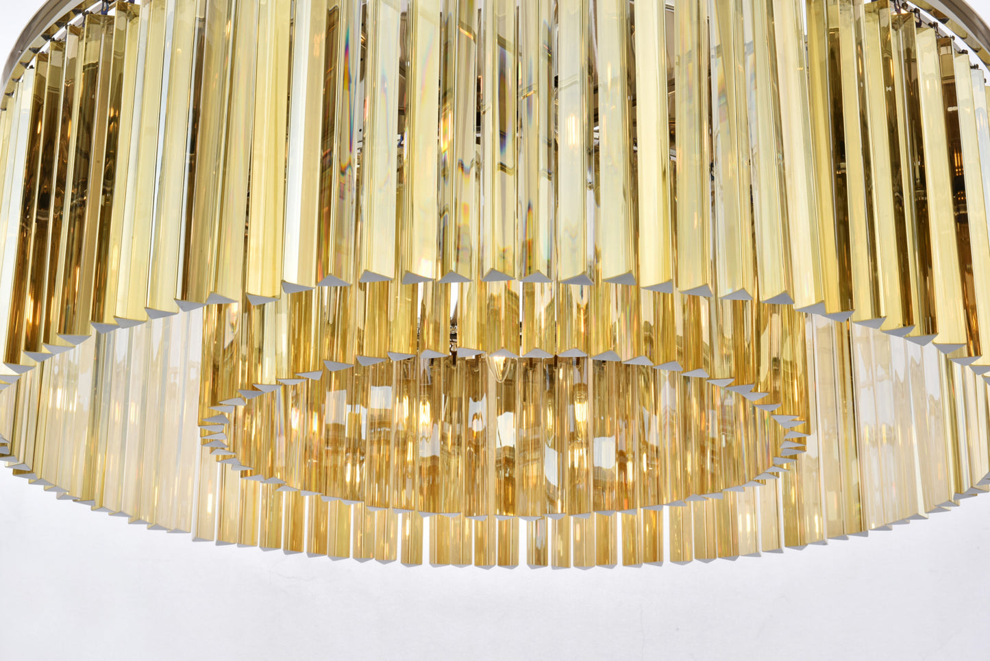 Elegant Lighting 1208F43-GT/RC Sydney 10 Light 44"W Flush Mount - Matte BlackBy Elegant Furniture & Lighting