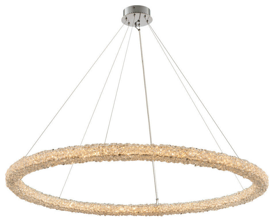 Allegri 35555 Lina 48"W LED Crystal Ring Chandelier - Polished Chrome / ClearBy Allegri Crystal by Kalco Lighting