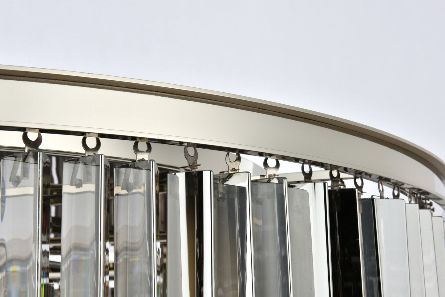 Elegant Lighting 1208F43-SS/RC Sydney 10 Light 44"W Flush Mount - Matte BlackBy Elegant Furniture & Lighting