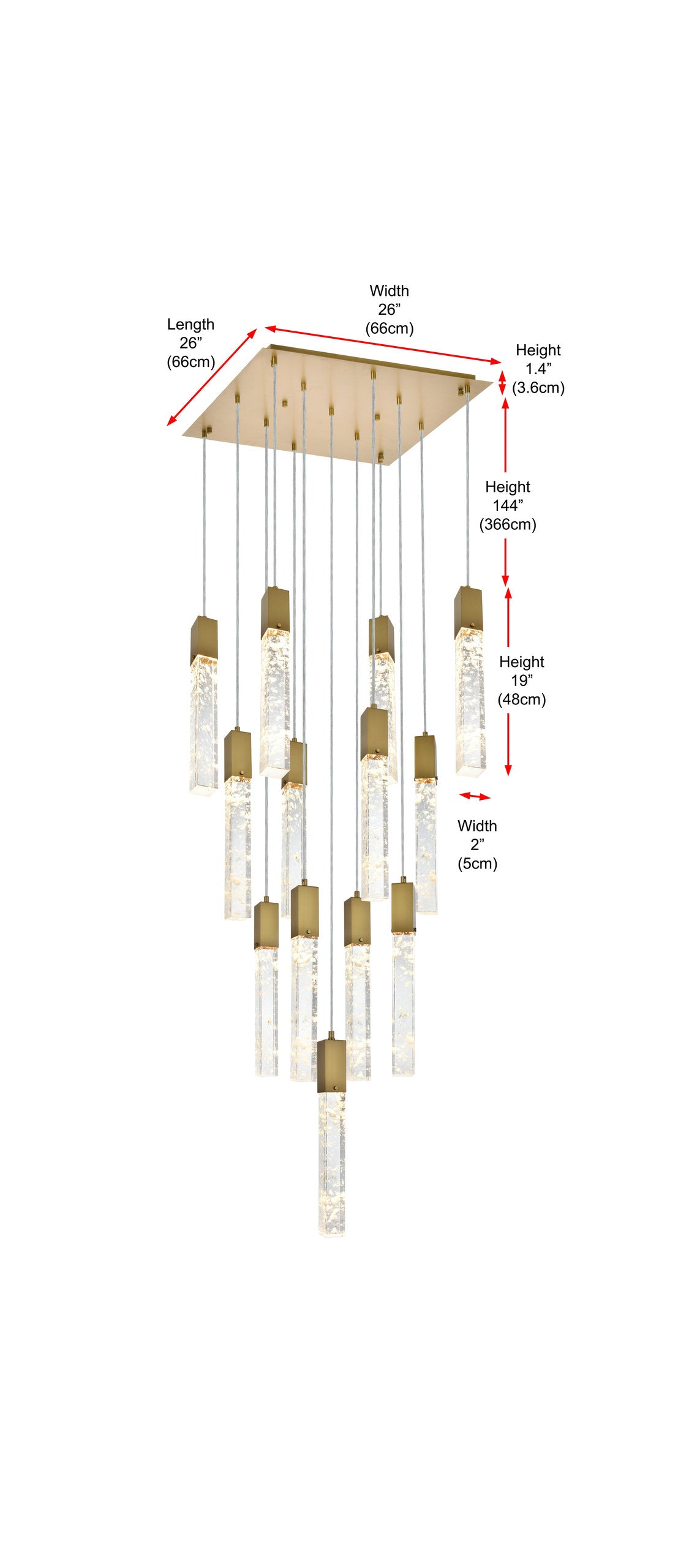 Home Living 26" Pendant, Satin GoldBy Home Living