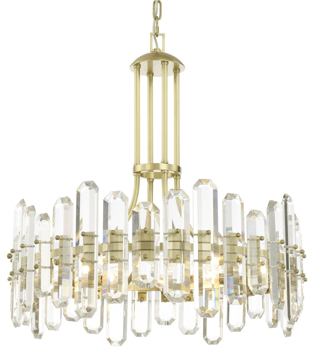 Bolton 8 Light Chandelier, Aged Brass (AG)By Crystorama Lighting