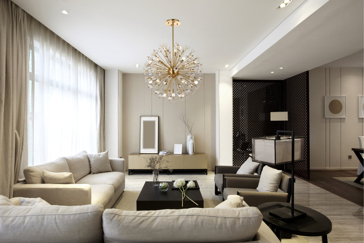 Elegant Lighting 2500D32 Vera 18 Light 32"W Crystal Sputnik - BlackBy Elegant Furniture & Lighting