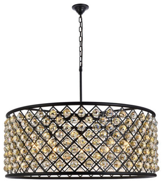 Elegant Lighting 1214G43-GT/RC Madison 10 Light 44"W Crystal Drum - PolishedBy Elegant Furniture & Lighting