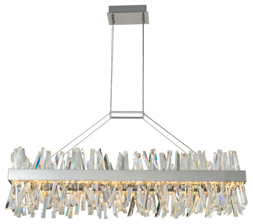 Allegri 030260 Glacier 48"W LED Crystal Linear Chandelier - Polished ChromeBy Allegri Crystal by Kalco Lighting