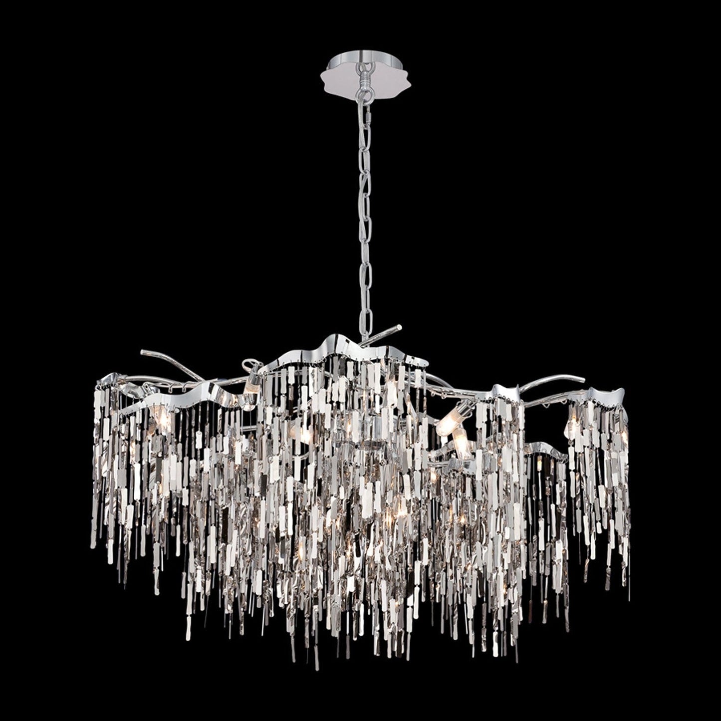 Elfassy Chrome 31-Inch 12-Light Chandelier