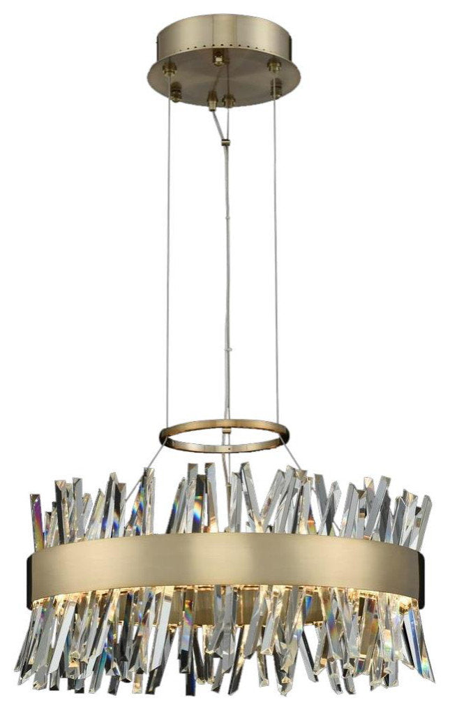 Contemporary Glacier LED Round PendantBy KALCO LIGHTING