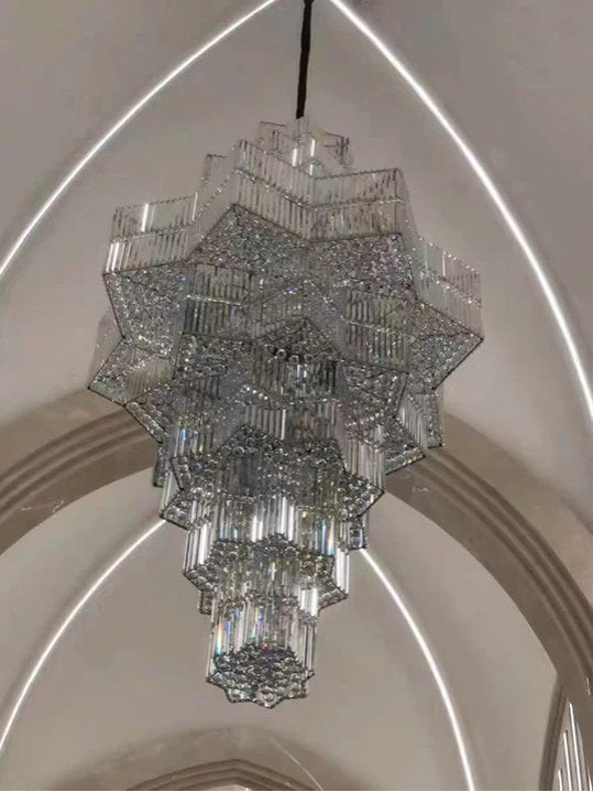 Luxury Extra Large Plaza Multi-Tier Crystal Chandelier, 39.4D"x70.9H"By LYFAIRS