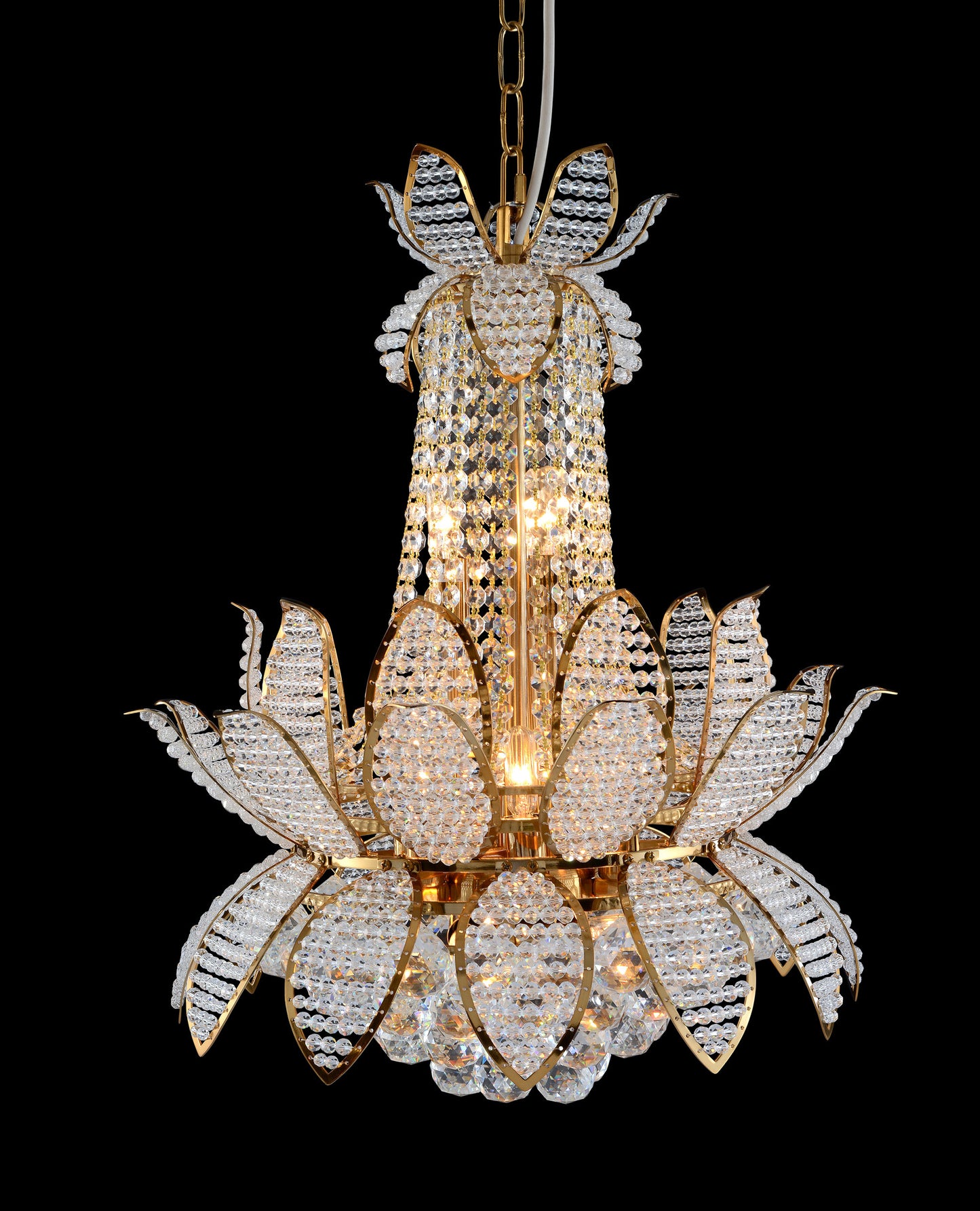 Artistry Lighting Flower Collection 24 Karat Gold Crystal Chandelier 20x26By Artistry Lighting