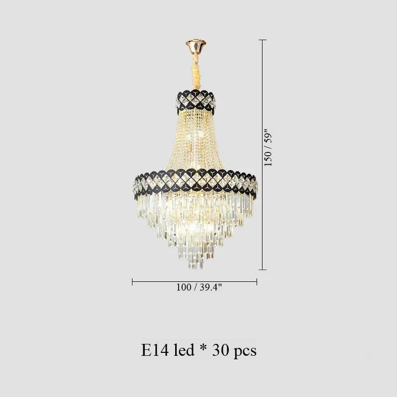 Chateauneuf-Grasse | Classical Duplex Crystal Chandelier, Dia39.4xh59.06" / Dia100xh150cm, Warm LightBy Miron Demid LLC