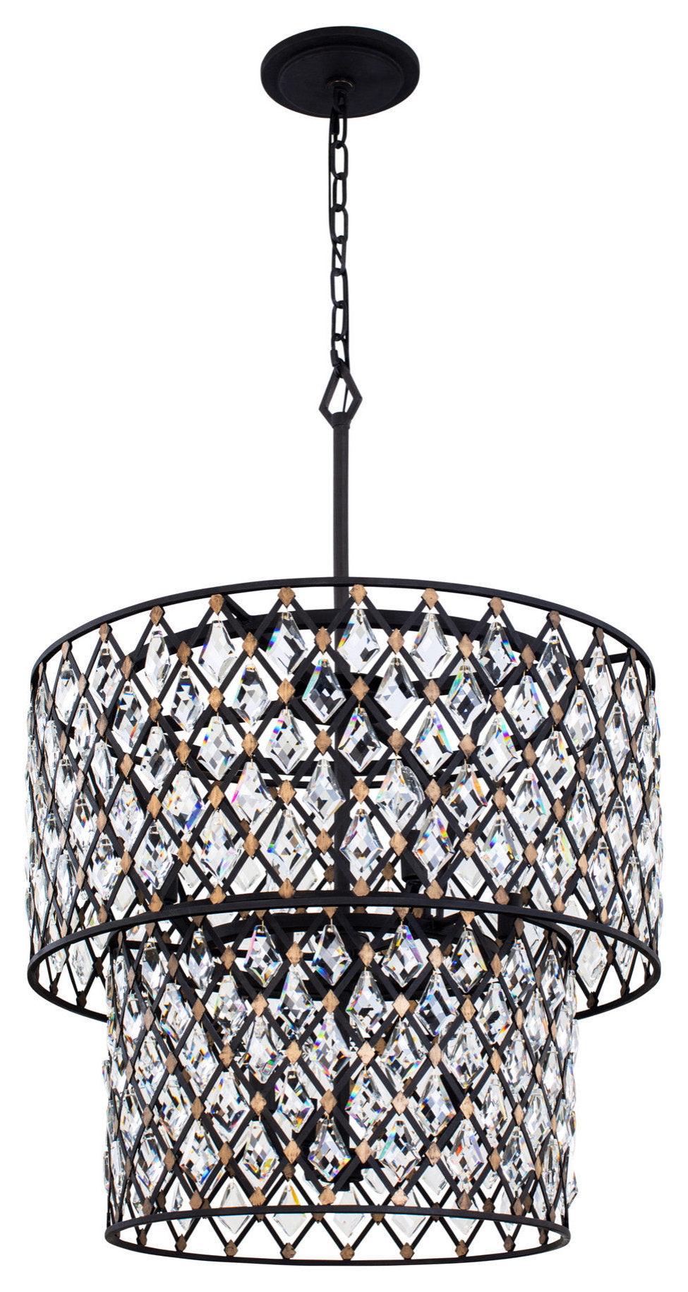 Varaluz 345C07 Windsor 7 Light 25"W Crystal Waterfall Chandelier - Carbon /By Varaluz