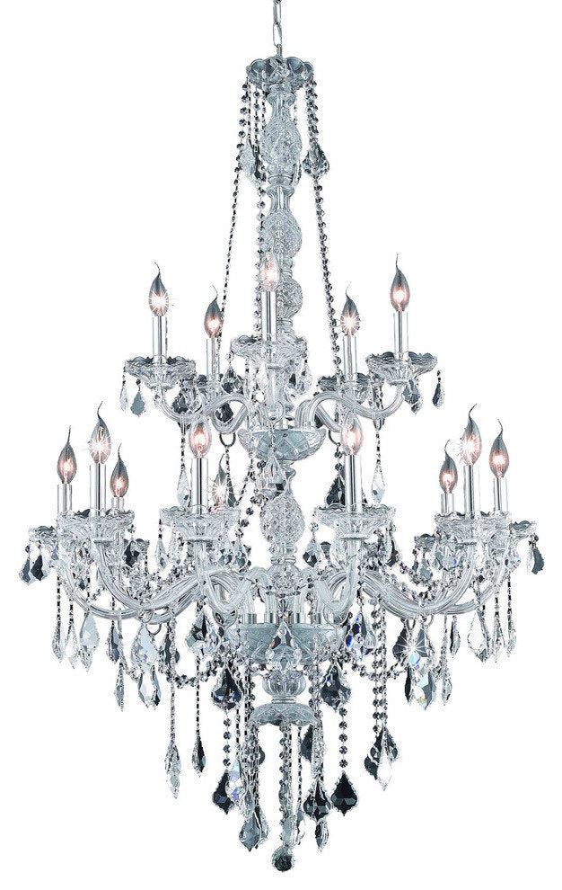 Elegant Verona 15-Light Chrome Chandelier Golden TeakBy Elegant Furniture & Lighting