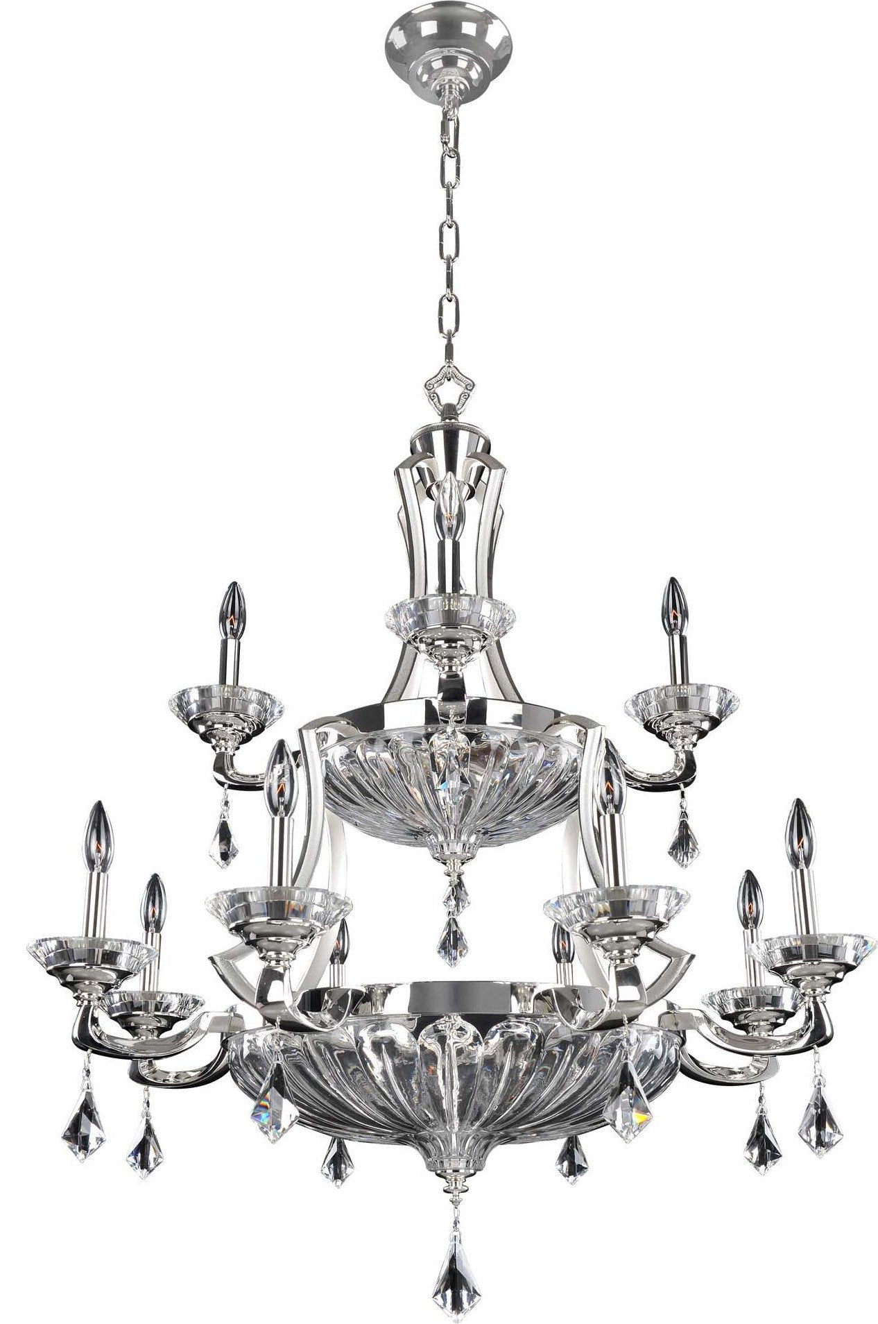 Orecchini Chandelier, Two Tone Silver, 36"By KALCO LIGHTING