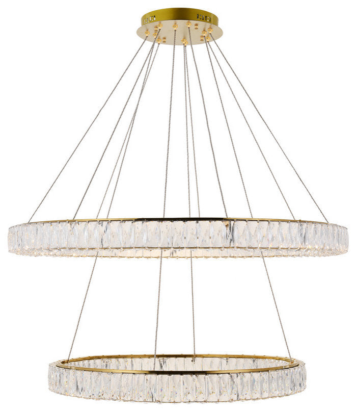 Monroe Chandelier in Gold with Clear royal cut CrystalBy Elegant Furniture & Lighting