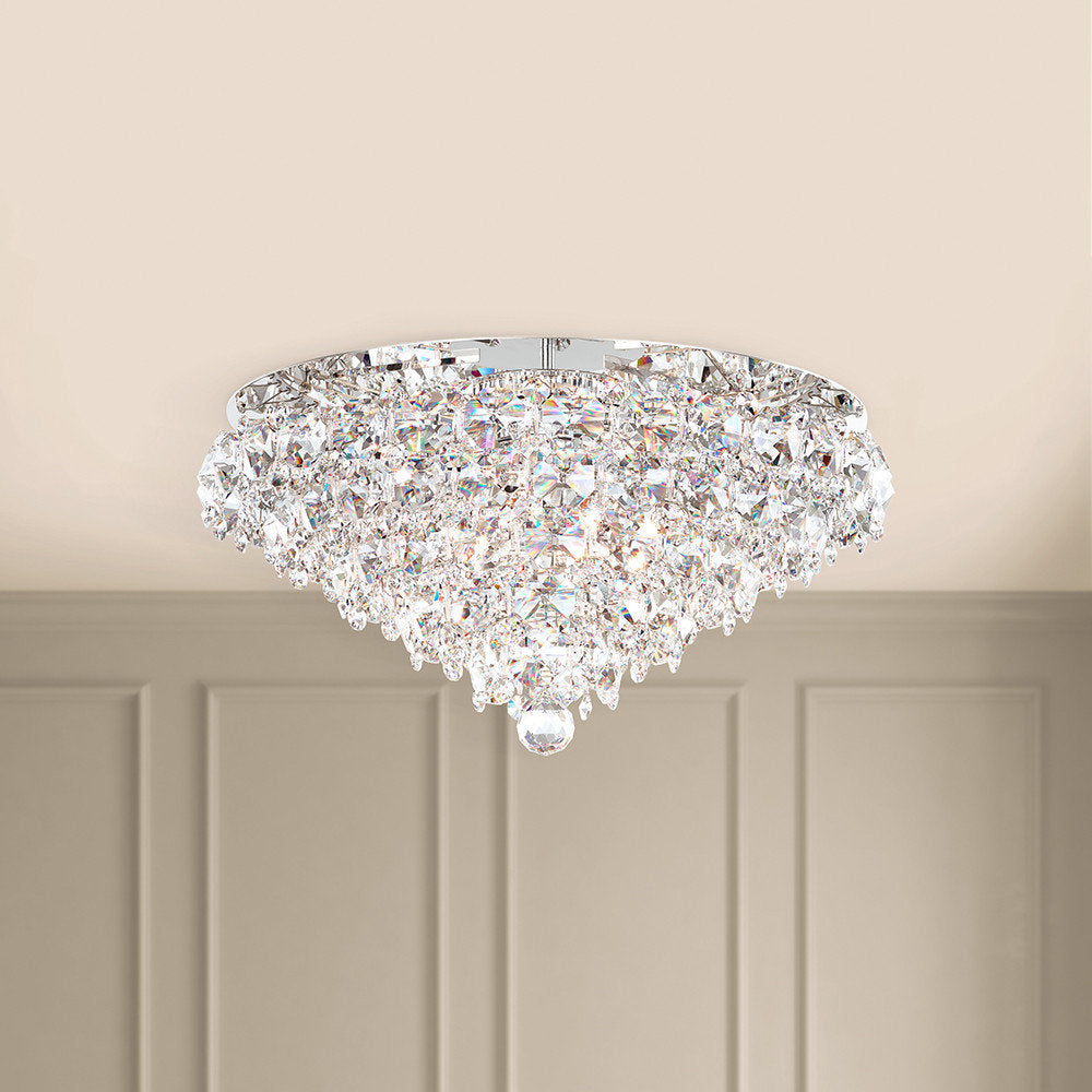 Schonbek Bn1424N-401S 6 Light Crystal Semi-Flush, Polished Stainless SteelBy Schonbek