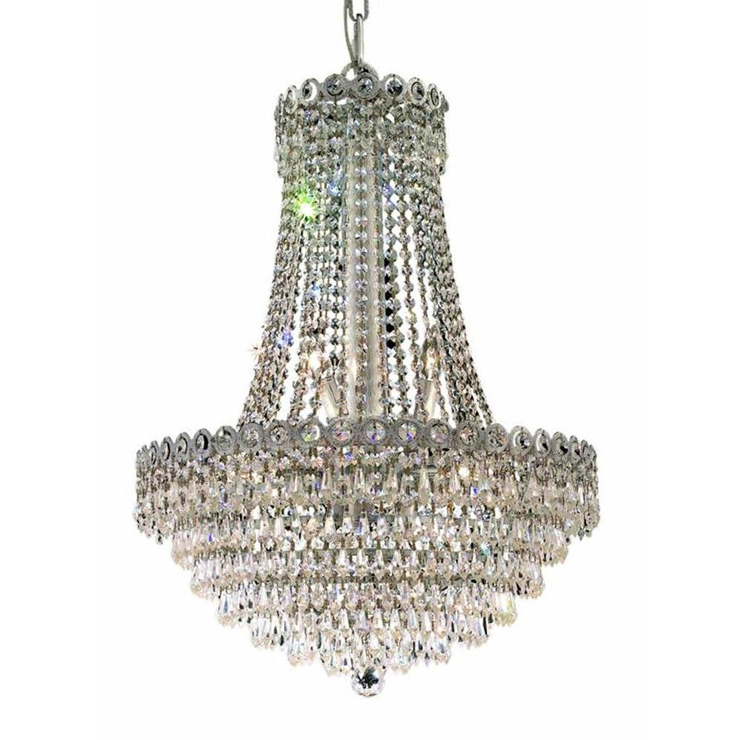 Twelve-Light 20-Inch Chandelier with Royal Cut Clear Crystal