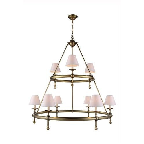 Antique Bronze Nine-Light-Chandelier