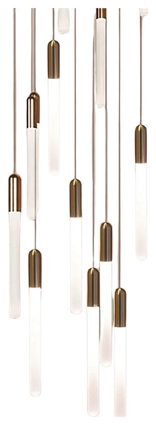 Villa Forci Duplex Staircase Foyer Chandelier, Gold, 36 LightsBy Morsale.com