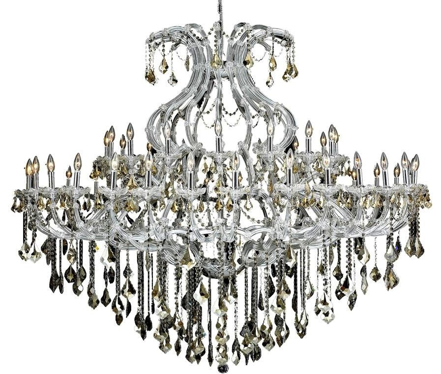 Elegant Maria Theresa 49-Light Chrome Chandelier Golden TeakBy Elegant Furniture & Lighting