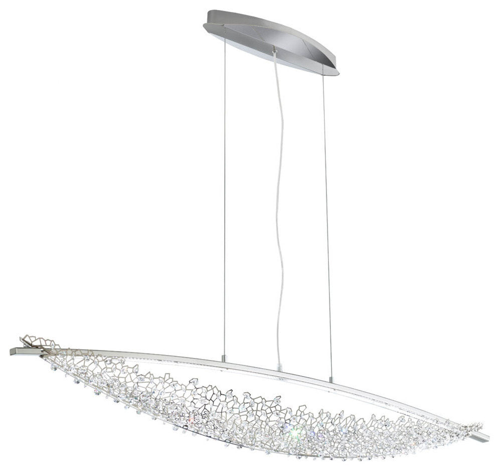 52x7.5in 2-Light Contemporary Pendant by Swarovski in Stainless SteelBy User