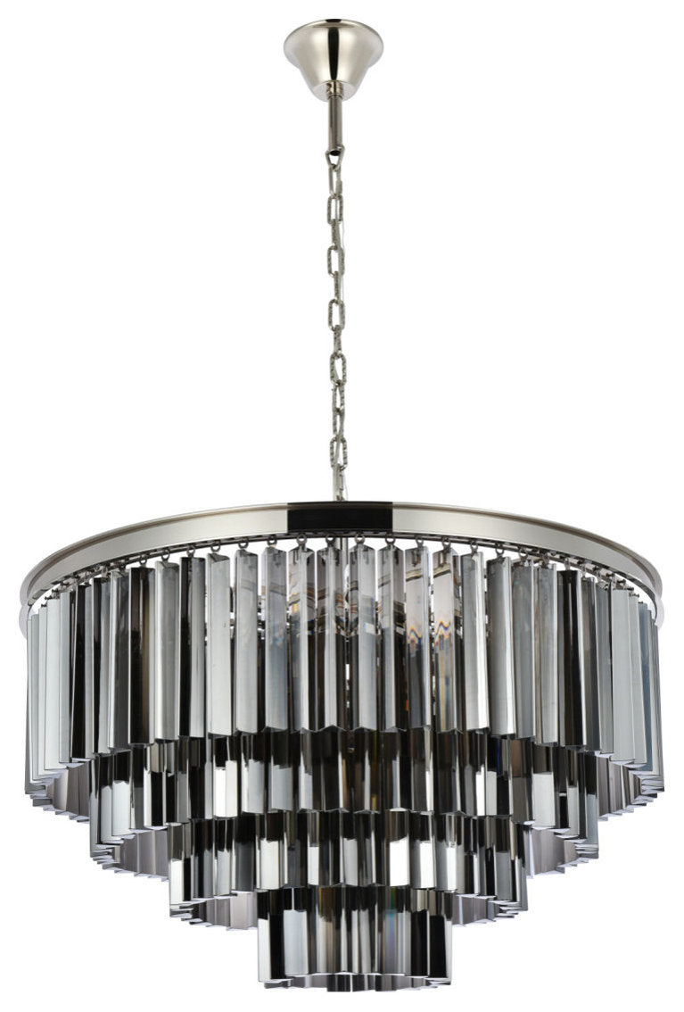 Elegant Lighting 1201D32-SS/RC Sydney 17 Light 32"W Crystal - Polished NickelBy Elegant Furniture & Lighting