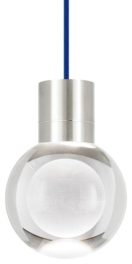 Tech Lighting TD Mina Pendant 3-Light, Clear/Blue/Satin Nickel LED930By Tech Lighting