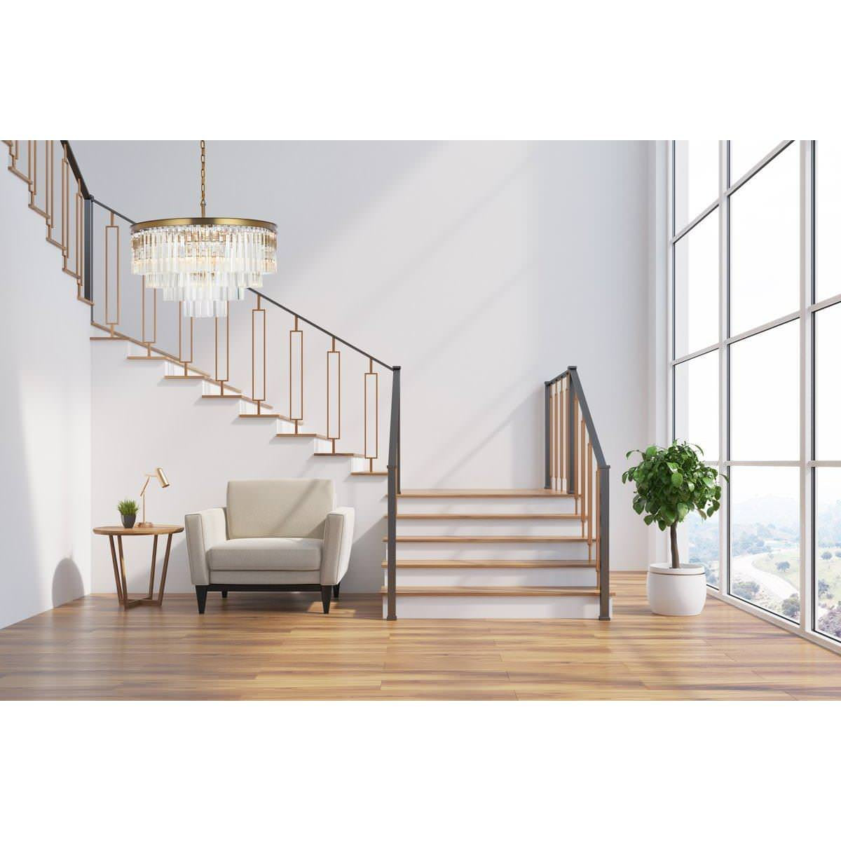 Sydney 17 Light Chandelier, Clear, Satin GoldBy Elegant Furniture & Lighting