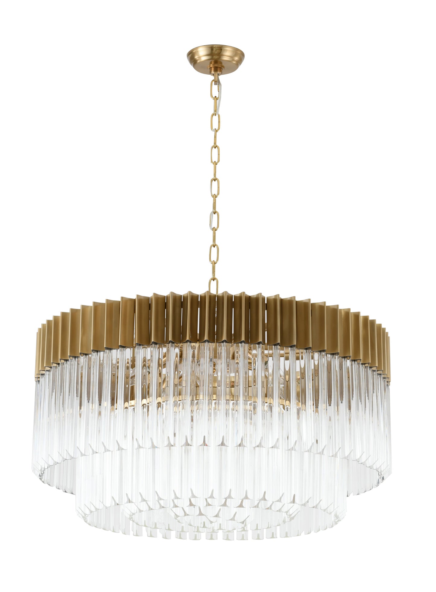 Bethel International WE07C31BR 12-Light Chandelier, Satin BrassBy Bethel Intl.