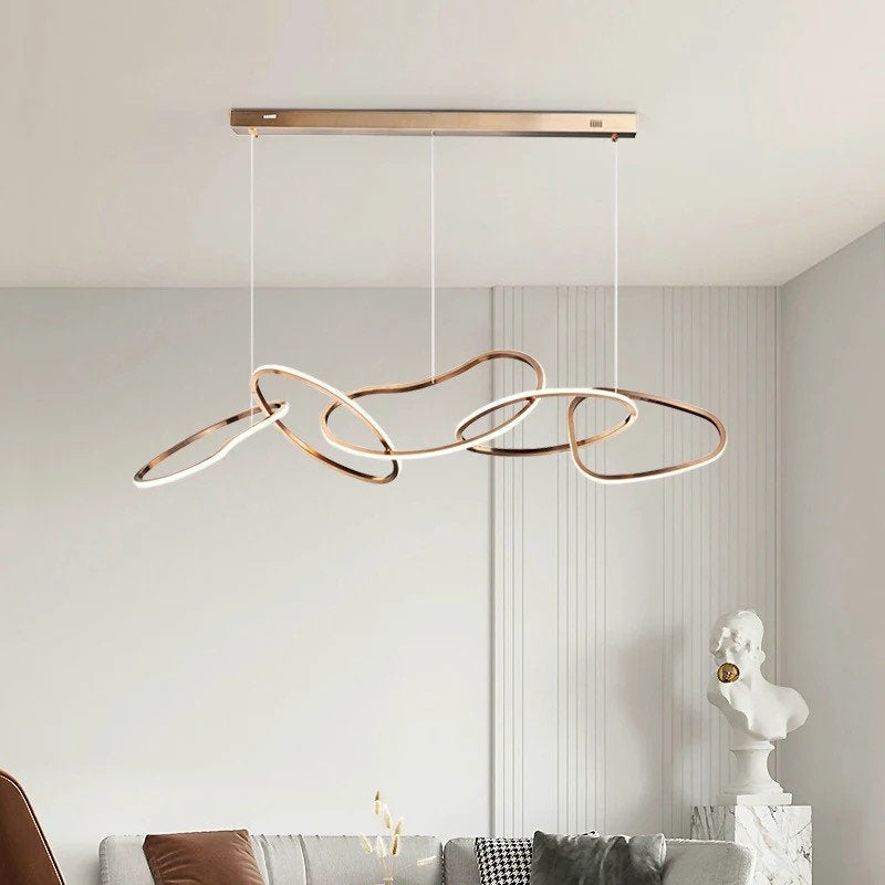 Akari Circular Chandelier Lighting, L59"By Akari Lanterns