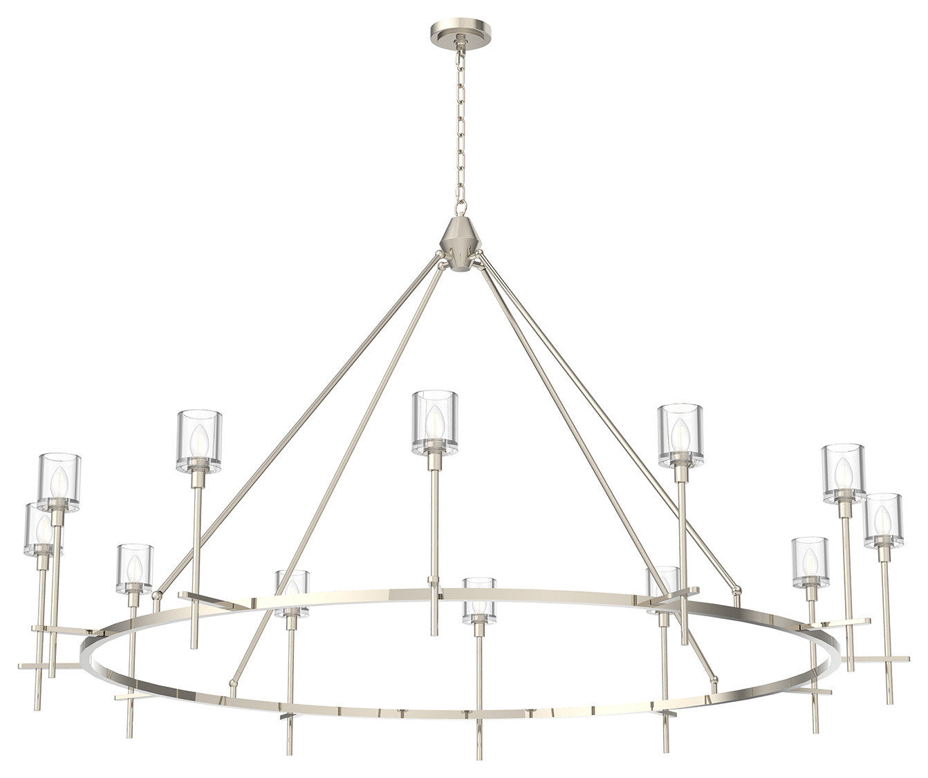 Salita Chandelier, Polished Nickel/Clear Crystal, 70.25"Dx42.75"HBy Kuzco Lighting LLC
