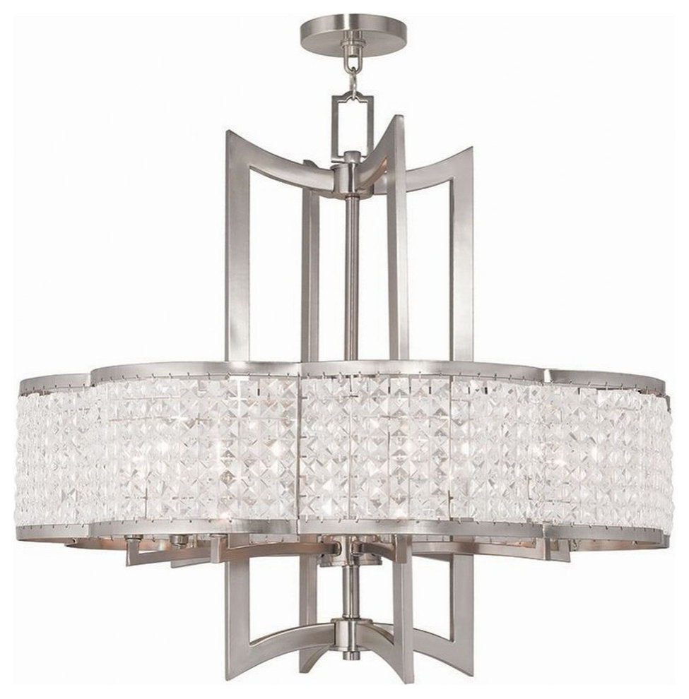 Traditional Eight Light Chandelier-Brushed Nickel Finish - ChandelierBy Bailey Street Home