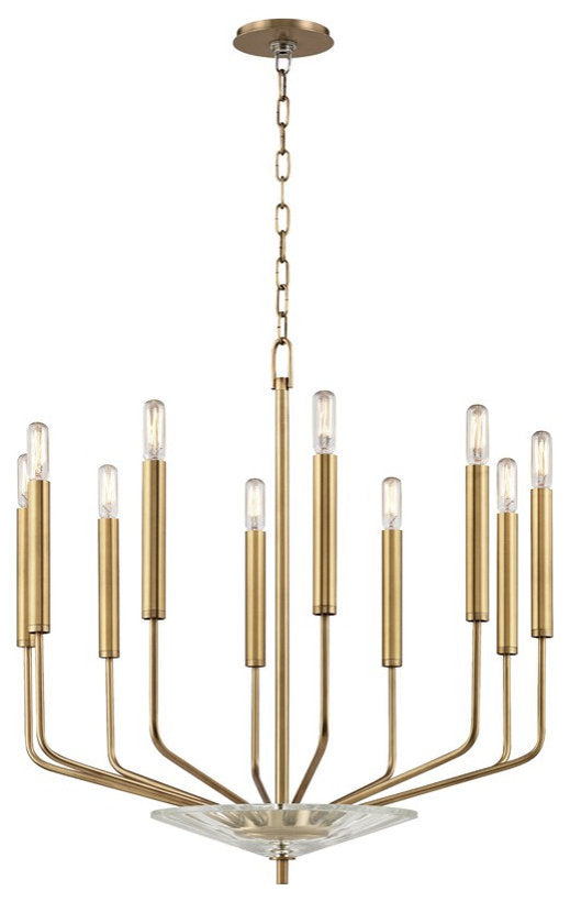 Gideon 10 Light Chandelier, Aged BrassBy Hudson Valley Lighting
