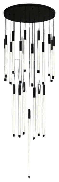 La Barra Staircase Foyer Chandelier, Black, 36 LightsBy Morsale.com