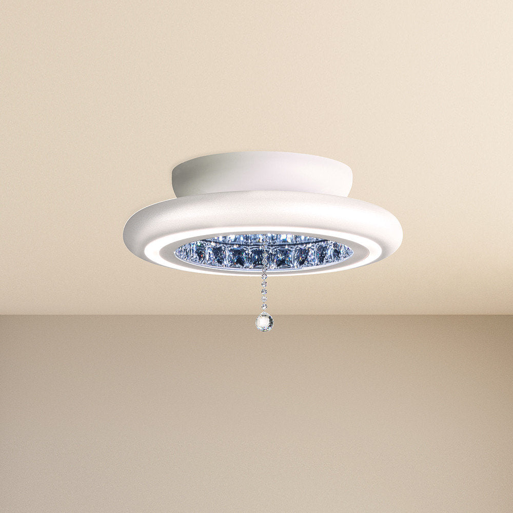 Schonbek Mfc120N-Wh1S 1 Light Crystal Semi-Flush, WhiteBy Schonbek