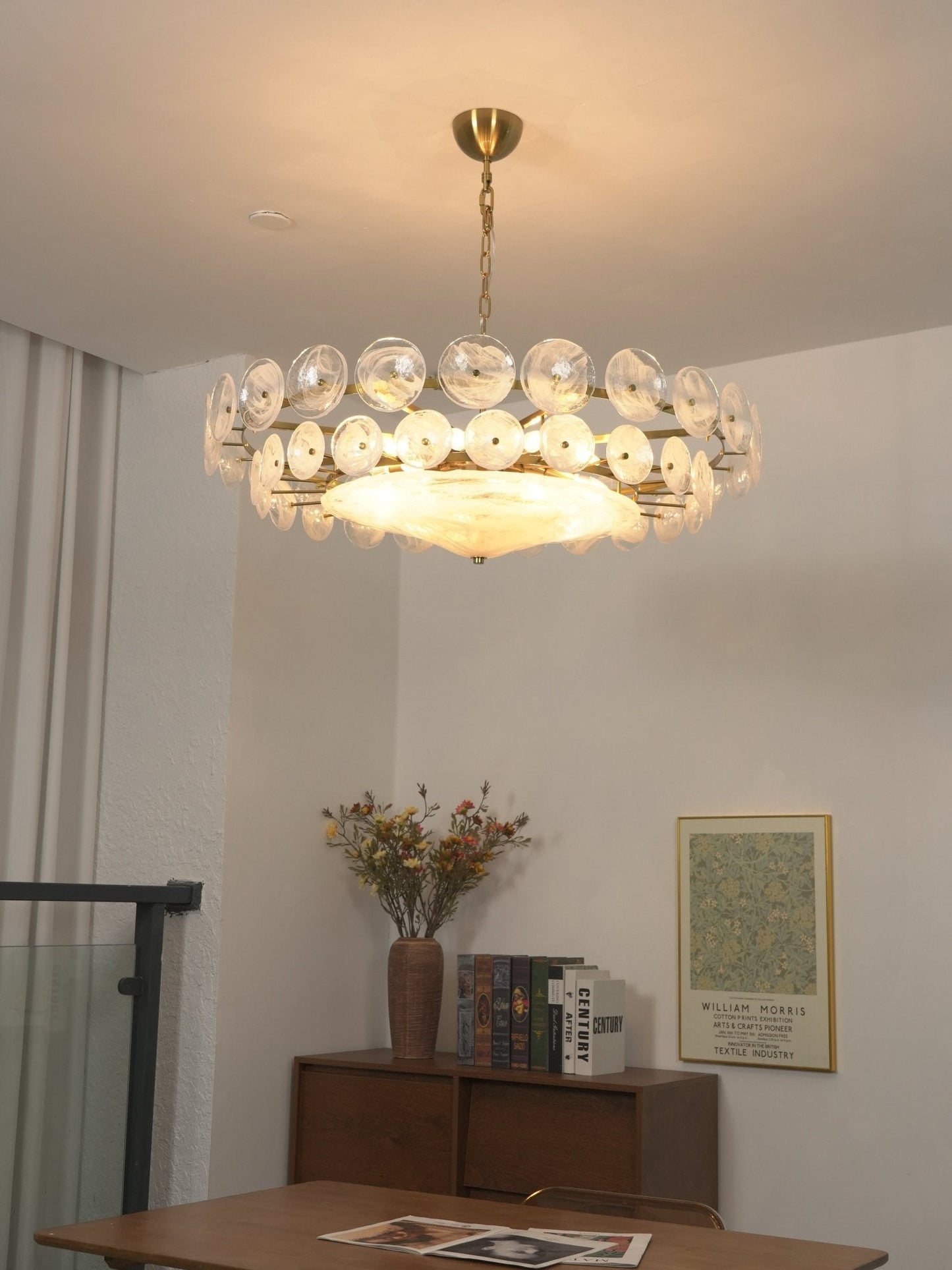 Solaris Disc Glass Chandelier