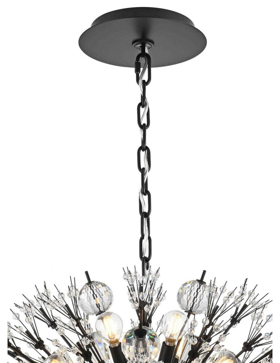 Vera 24 Light Pendant, BlackBy Elegant Furniture & Lighting