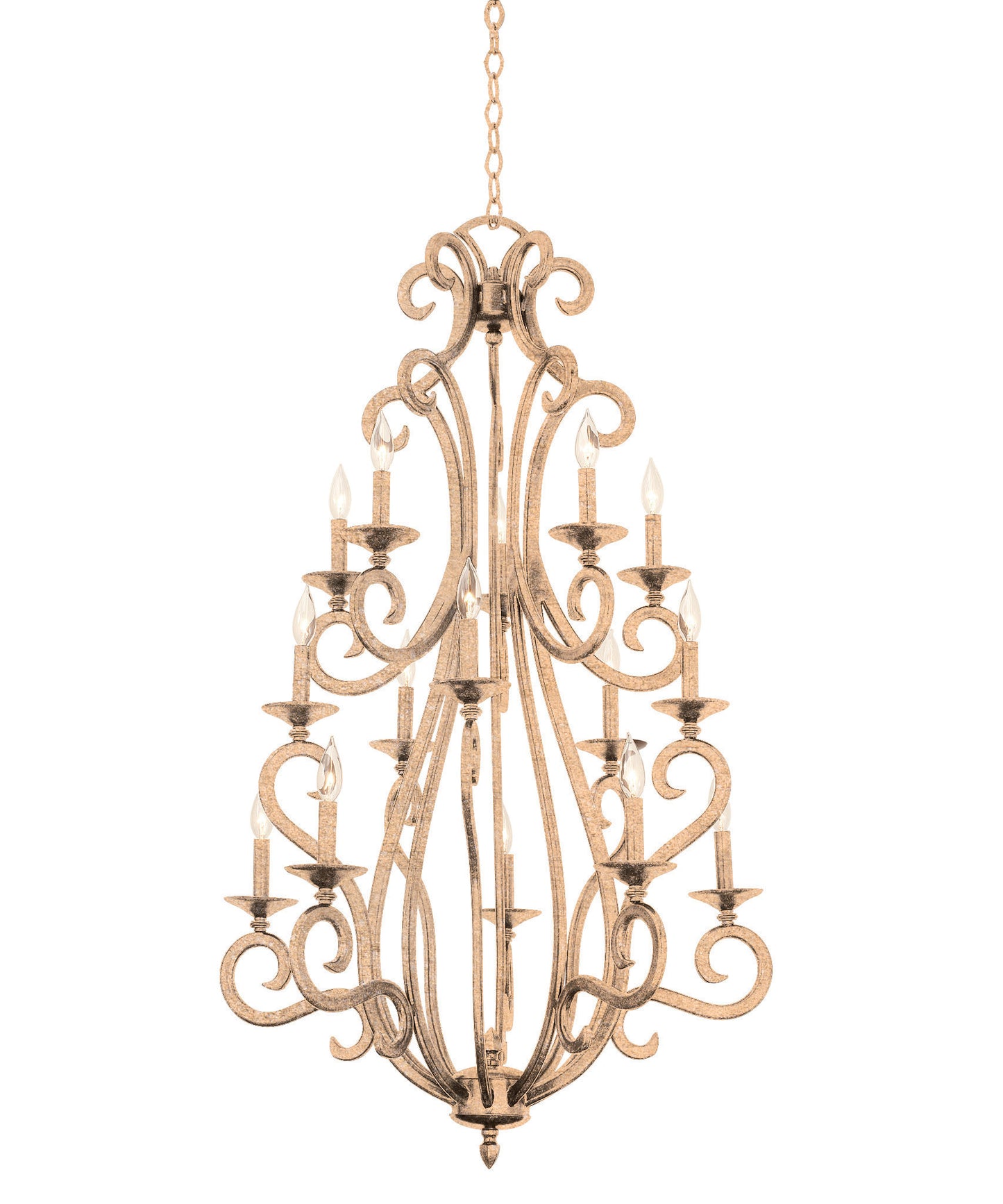 15 Light Gothic Large Pendant by Kalco, Tortoise Shell, 48"By KALCO LIGHTING