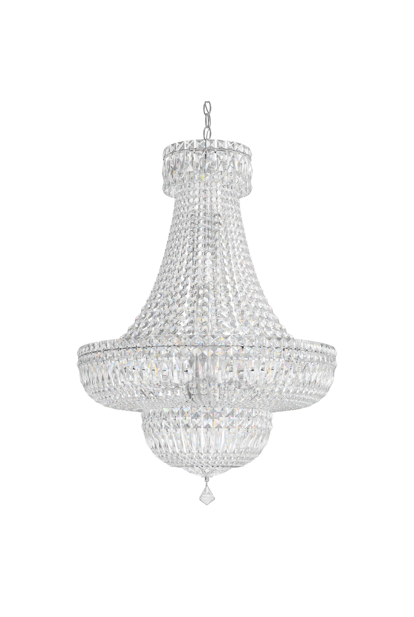 Petit Crystal Deluxe 23 Light Chandelier Silver Clear Gemcut CrystalBy Schonbek
