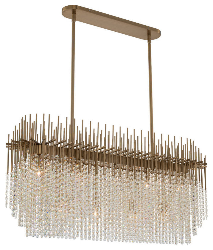 Allegri 037661-FR001 Estrella 42"W Crystal Linear Chandelier - BrushedBy Allegri Crystal by Kalco Lighting