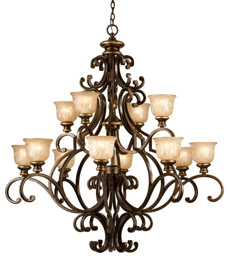 Norwalk 12 Light Bronze Umber ChandelierBy Crystorama Lighting