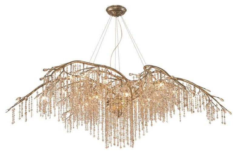 Golden Lighting 9903-24 Autumn Twilight 24 Light 78"W Crystal - Mystic GoldBy Golden Lighting