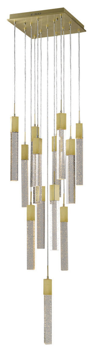 Glacier Avenue 13 Light Pendant, Brushed Brass, GlacierBy Avenue Lighting