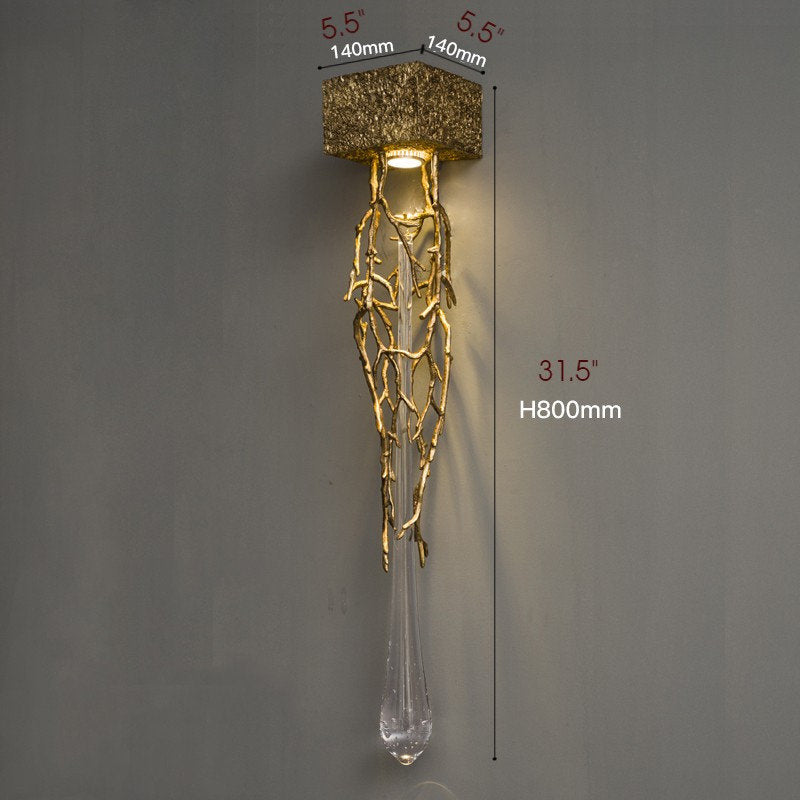 Jumilla | Creative LED Crystal Copper Wall Lamp, Copper, Warm LightBy Miron Demid LLC