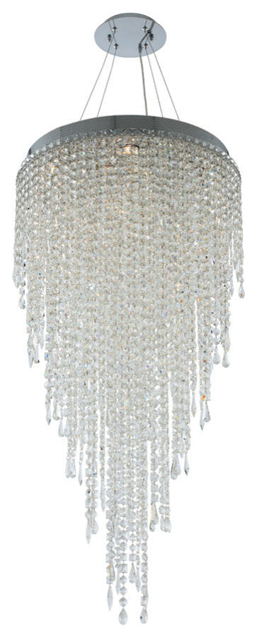 Tenuta 24x46" 10 Light Large Pendant, Polished ChromeBy Allegri Crystal by Kalco Lighting