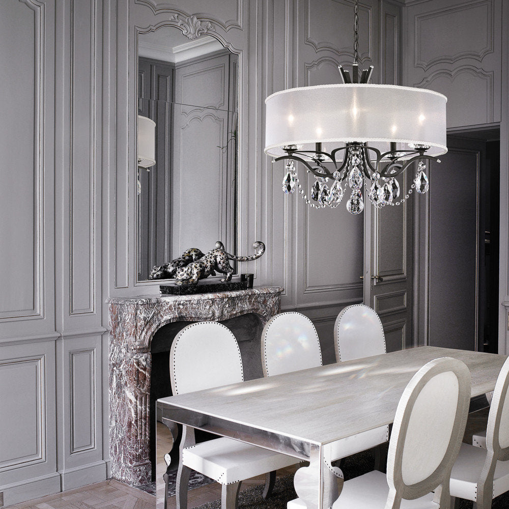 Schonbek Va8305N-48H2 5 Light Crystal Chandelier, Antique SilverBy Schonbek