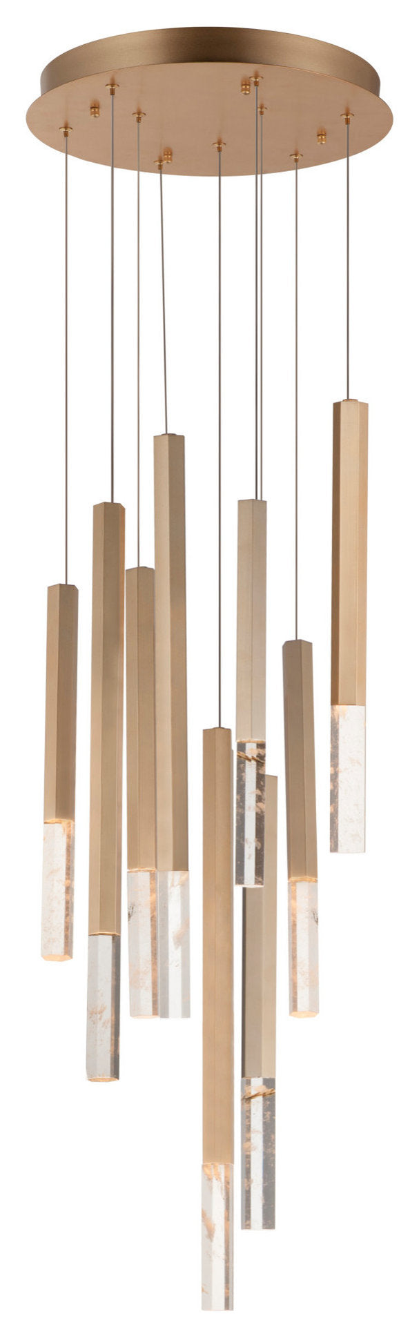 ET2 E11029-95 Diaphane 9 Light 15"W LED Multi Light Pendant - GoldBy ET2 Contemporary Lighting