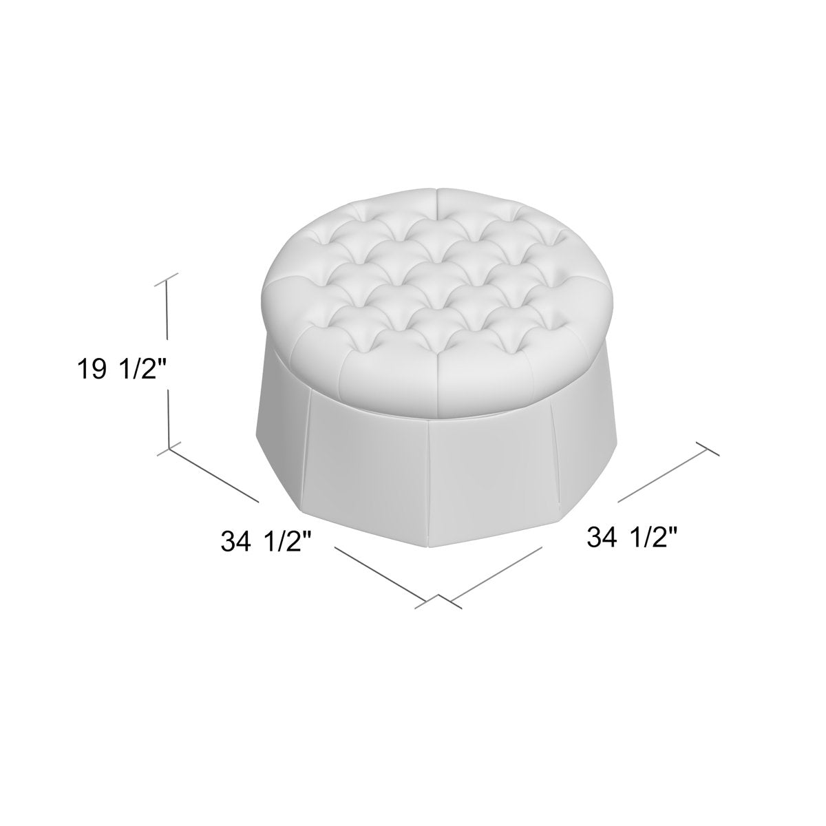 Alma 35" Tufted Round Cocktail Ottoman