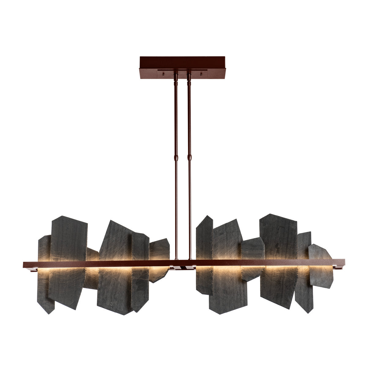 Ardesia 1 - Light Kitchen Island Linear LED Pendant with Slate Accents