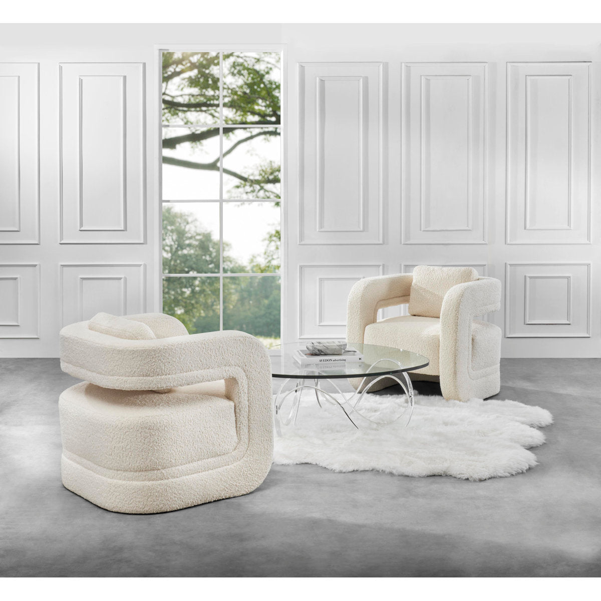 Armchair Chair with Ottoman