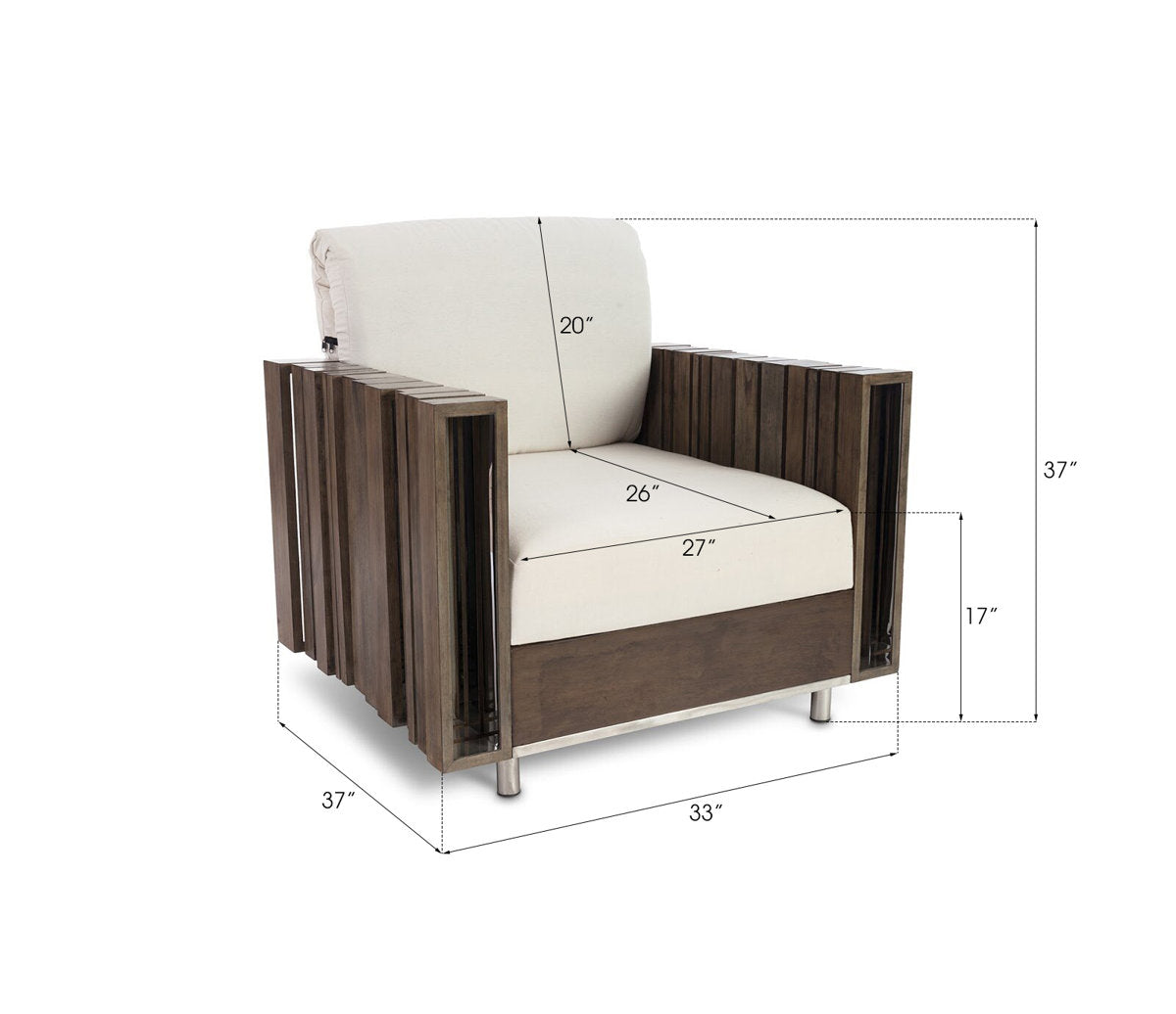 Barcode 37" Wide Cotton Club Chair