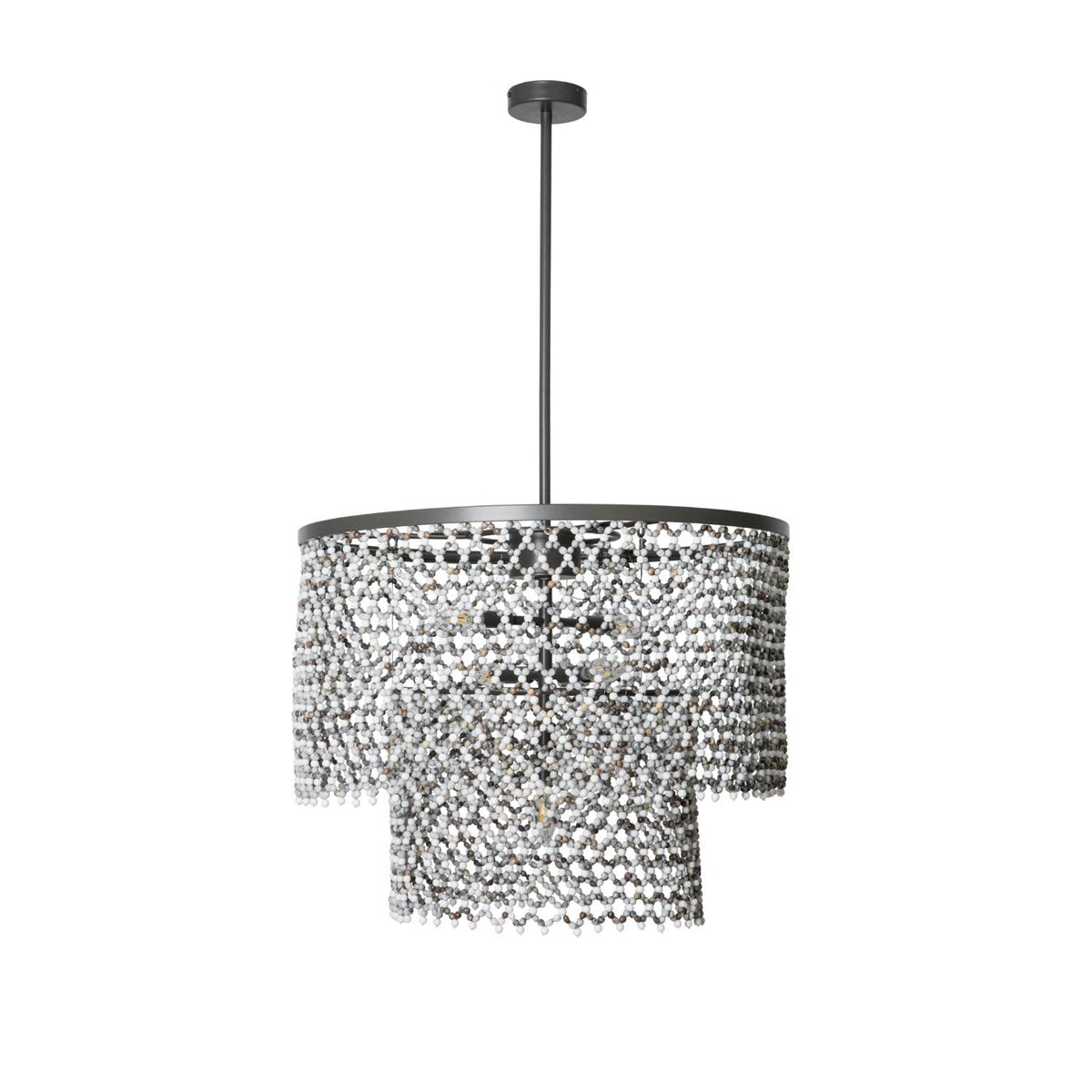 Beaded Imfibinga Bead 3-Tier Chandelier